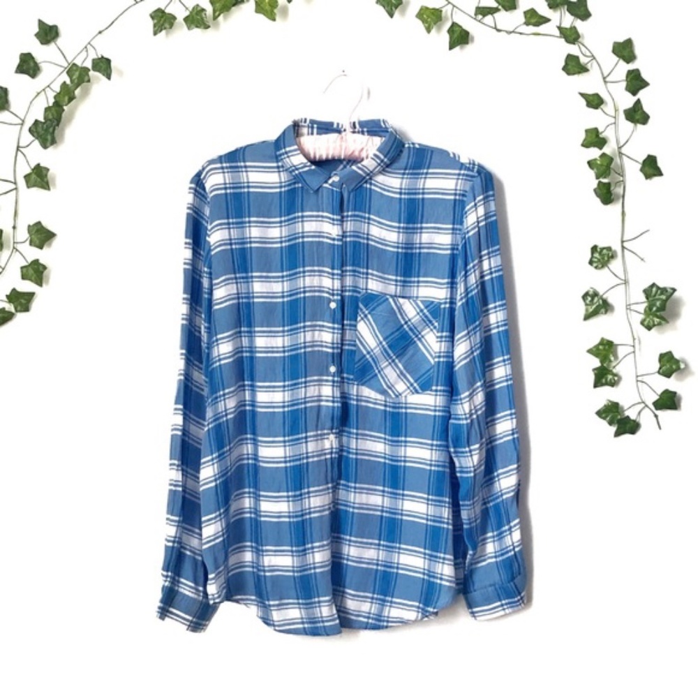 Zara | Blue Plaid Top